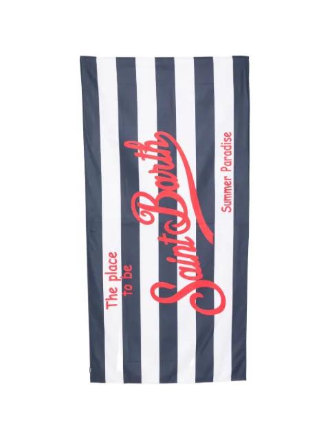 Aidan striped logo-print beach towel by MC2 SAINT BARTH