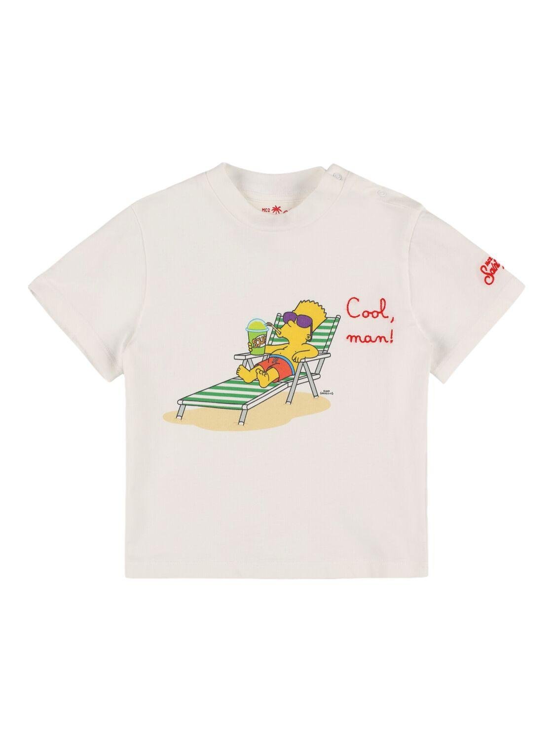 Bart Simpson Print Cotton Jersey T-shirt by MC2 SAINT BARTH