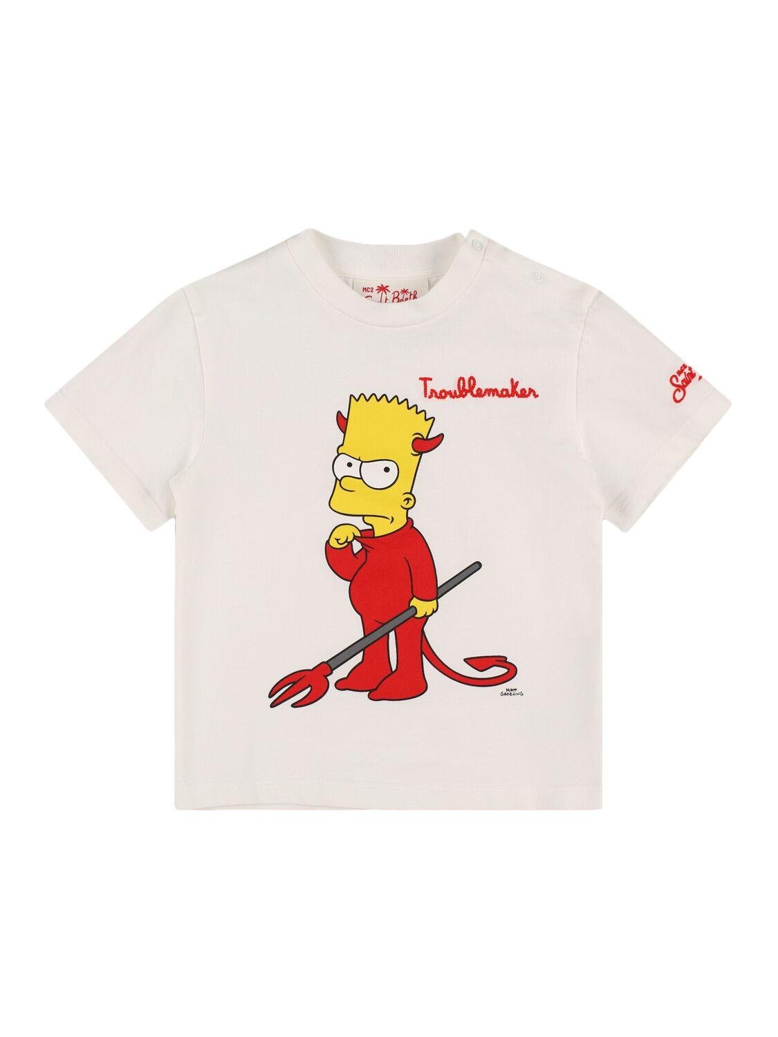 Bart Simpson Print Cotton Jersey T-shirt by MC2 SAINT BARTH