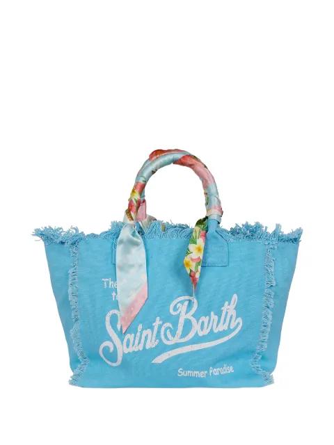 Canvas Vanity fringed tote bag by MC2 SAINT BARTH