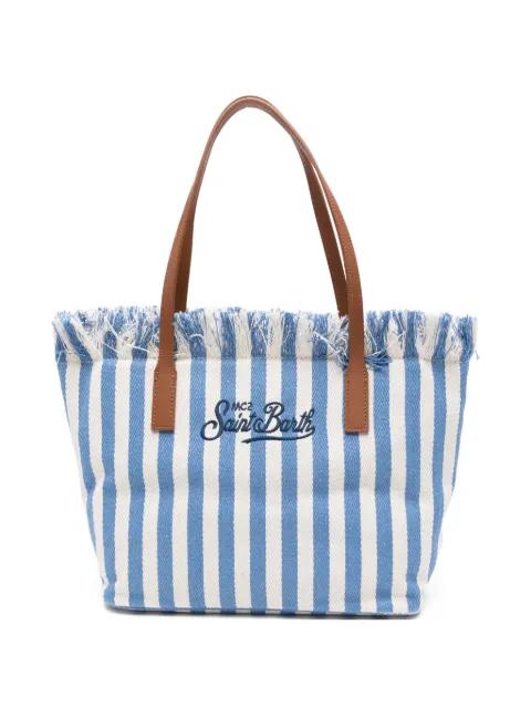 City striped fringed tote bag by MC2 SAINT BARTH