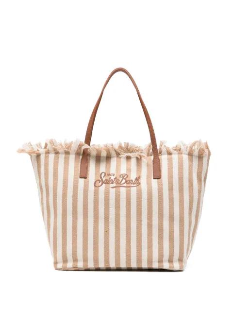 City striped fringed tote bag by MC2 SAINT BARTH