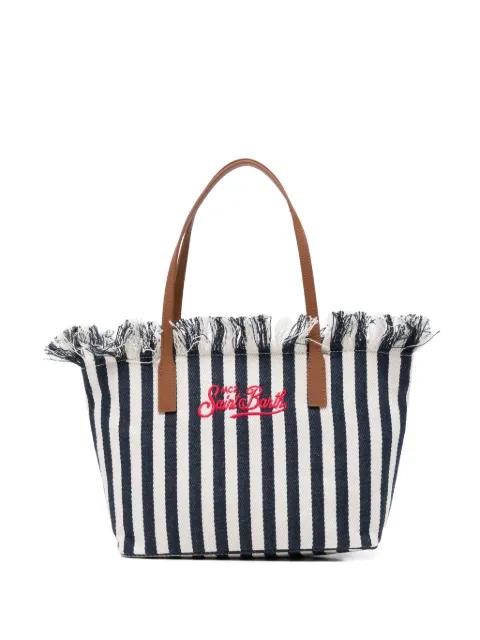 City striped fringed tote bag by MC2 SAINT BARTH