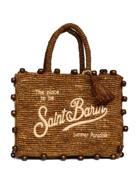 Colette bead-embellished raffia tote bag by MC2 SAINT BARTH