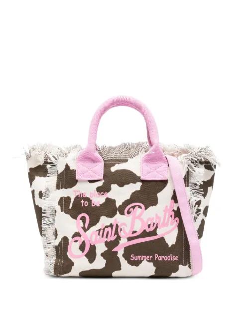 Colette cow-print frayed tote bag by MC2 SAINT BARTH