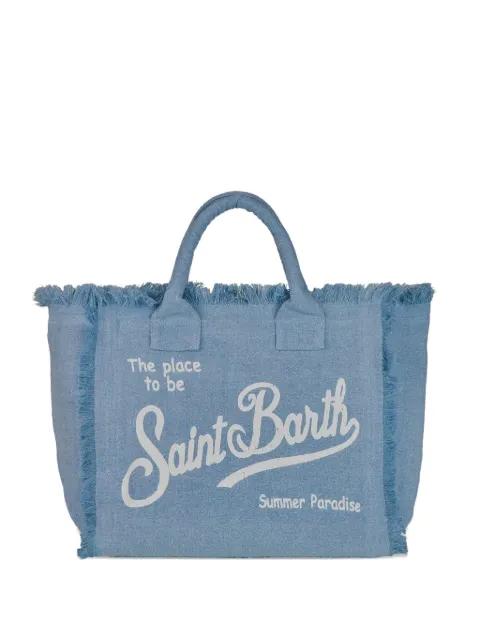 Collette fringed zip linen tote bag by MC2 SAINT BARTH