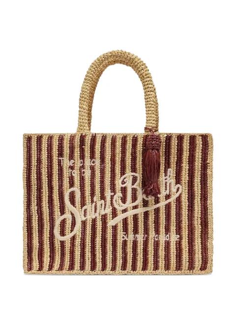 Collette striped raffia tote bag by MC2 SAINT BARTH