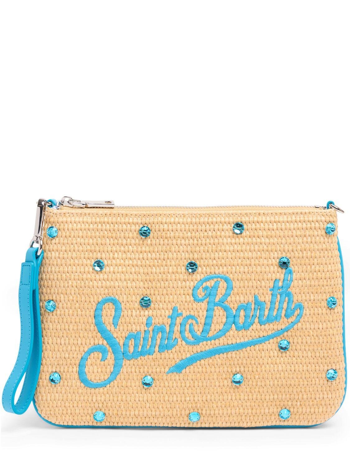 Embellished Woven Pouch W/ Logo by MC2 SAINT BARTH