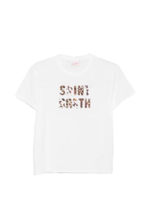 Emilie animal-print logo-patch T-shirt by MC2 SAINT BARTH