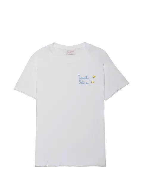 Emilie embroidered lemon-charm T-shirt by MC2 SAINT BARTH
