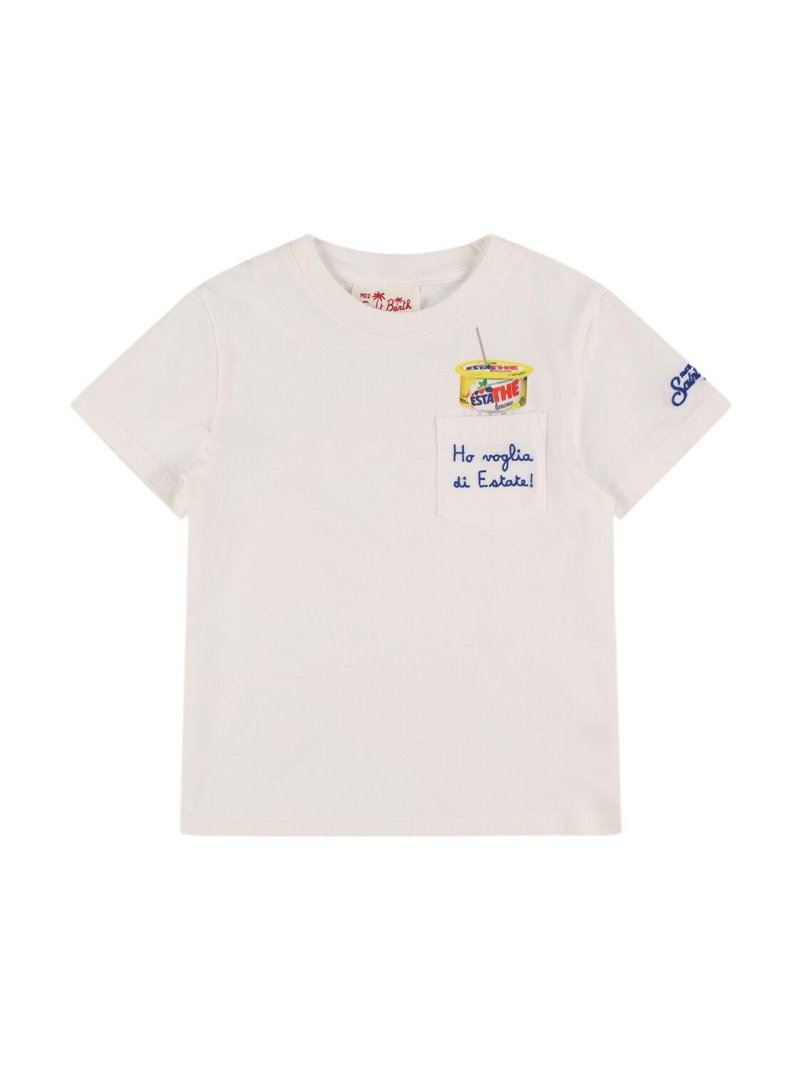 Estathé Print Cotton Jersey T-shirt by MC2 SAINT BARTH