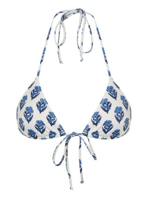 Jaipur-flower-print bikini top by MC2 SAINT BARTH