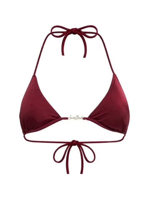 Leah Plate logo-detail triangle-shape bikini top by MC2 SAINT BARTH