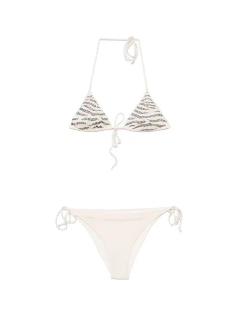 Leah embellished zebra-pattern bikini by MC2 SAINT BARTH
