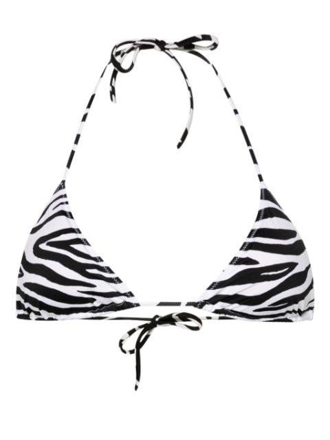 Leah zebra-print bikini top by MC2 SAINT BARTH