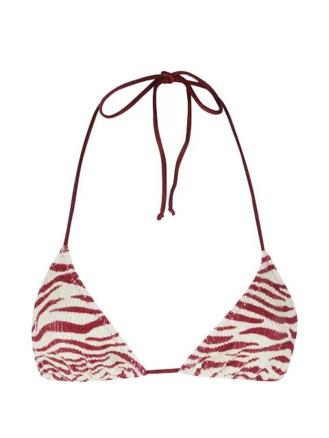 Leah zebra-print crinkle bikini top by MC2 SAINT BARTH