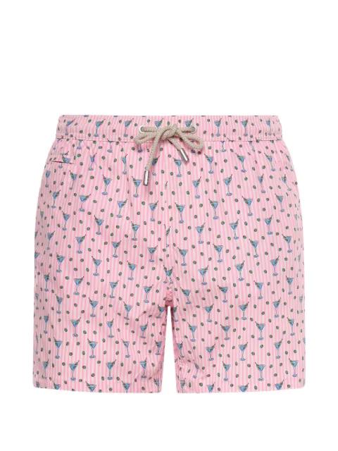 Lighting Micro cocktail-print striped swim shorts by MC2 SAINT BARTH