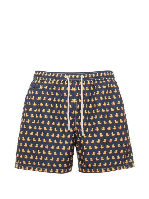 Lighting Micro duck-print drawstring swim shorts by MC2 SAINT BARTH