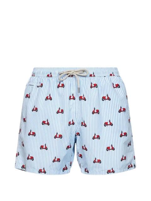 Lighting Micro scooter-print swim shorts by MC2 SAINT BARTH