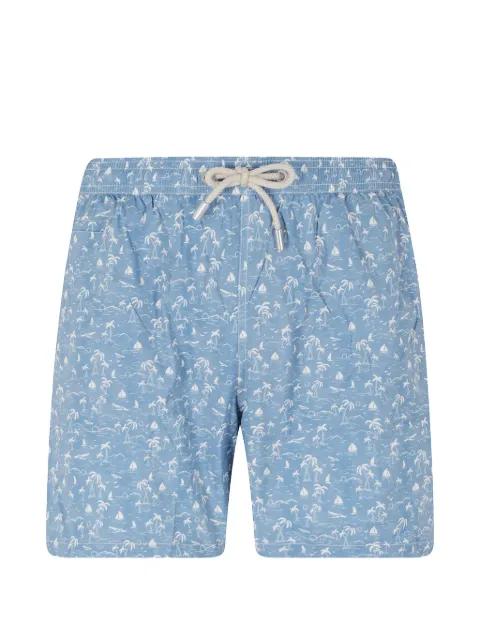 Lighting Micro toile-print swim shorts by MC2 SAINT BARTH