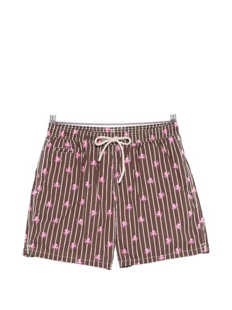 Lighting octopus-print striped swim shorts by MC2 SAINT BARTH