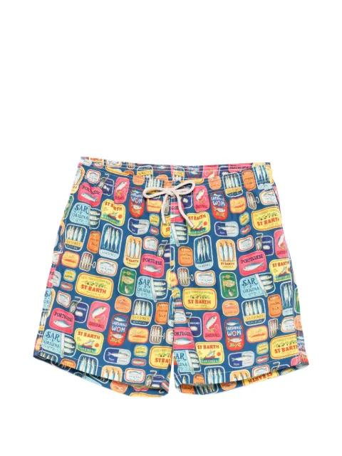 Lighting sardine-print drawstring swim shorts by MC2 SAINT BARTH