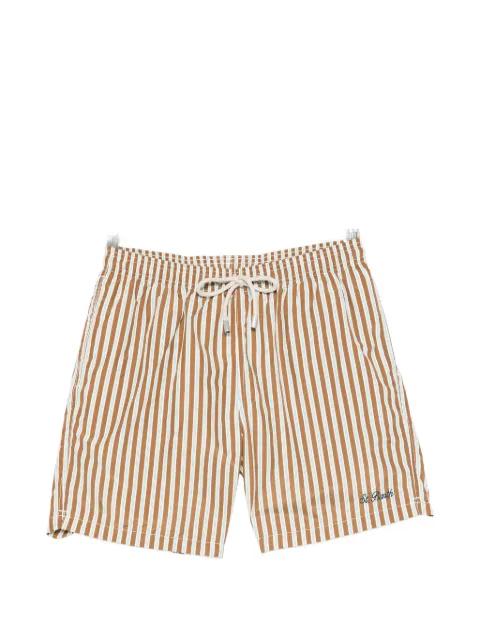 Lighting striped drawstring swim shorts by MC2 SAINT BARTH