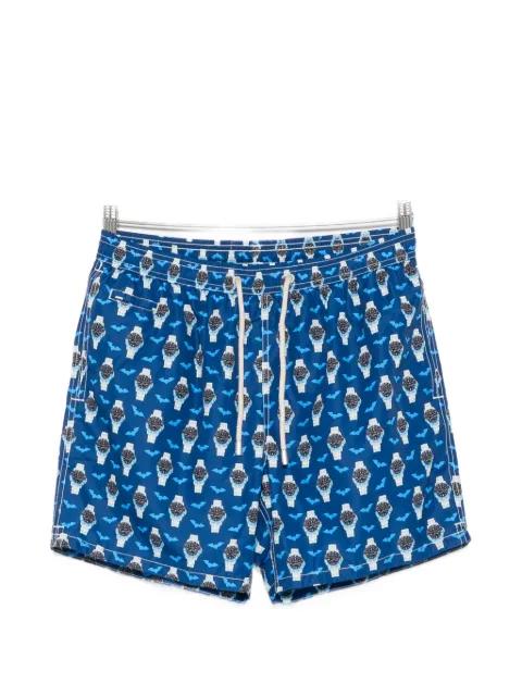 Lighting watch-print drawstring swim shorts by MC2 SAINT BARTH