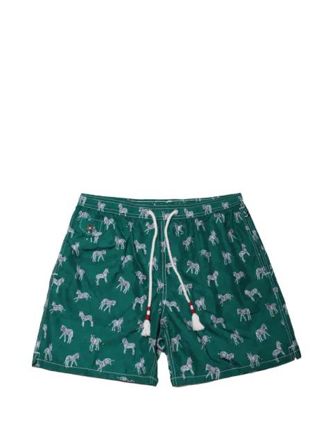 Lighting zebra-print swim shorts by MC2 SAINT BARTH
