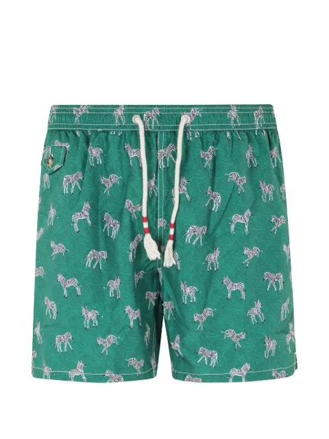 Lighting zebra-print swim shorts by MC2 SAINT BARTH