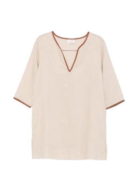 Matcha String contrast-trim V-neck kaftan by MC2 SAINT BARTH