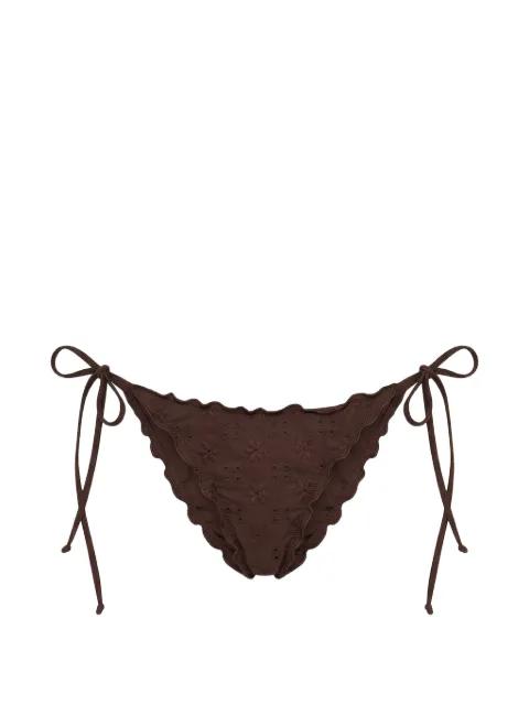 Miami broderie-anglaise side-tie bikini bottoms by MC2 SAINT BARTH