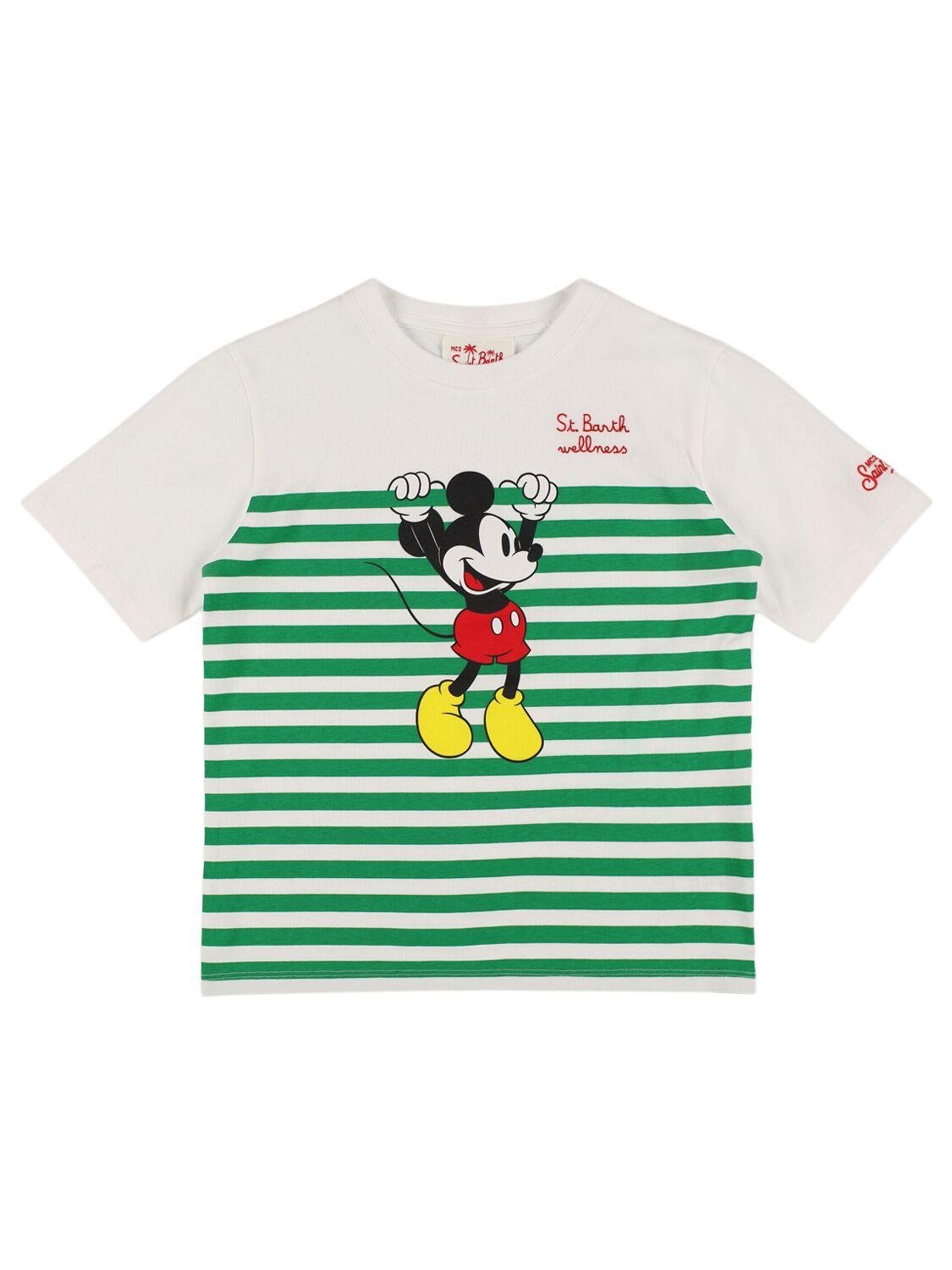 Mickey Mouse Print Cotton Jersey T-shirt by MC2 SAINT BARTH
