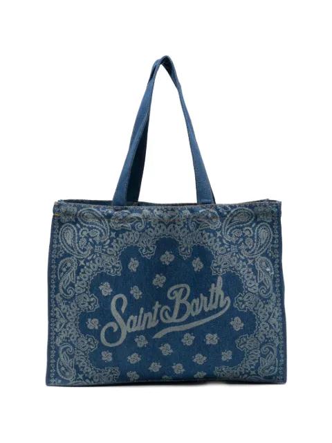 Paisley-print logo-print tote bag by MC2 SAINT BARTH