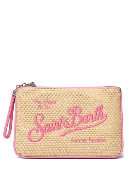 Parisienne embroidered-logo clutch bag by MC2 SAINT BARTH