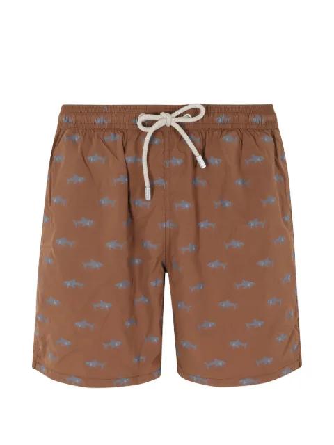 Patmos The Riviera shark-jacquard swim shorts by MC2 SAINT BARTH