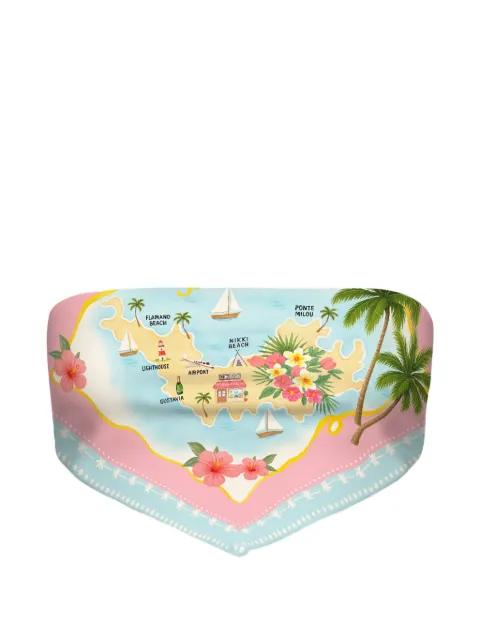 Rio map-graphic scarf top by MC2 SAINT BARTH