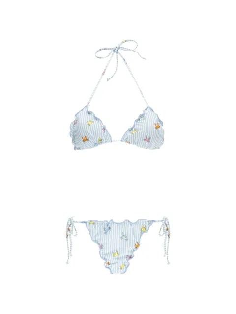 Sagitami striped crab-print bikini by MC2 SAINT BARTH