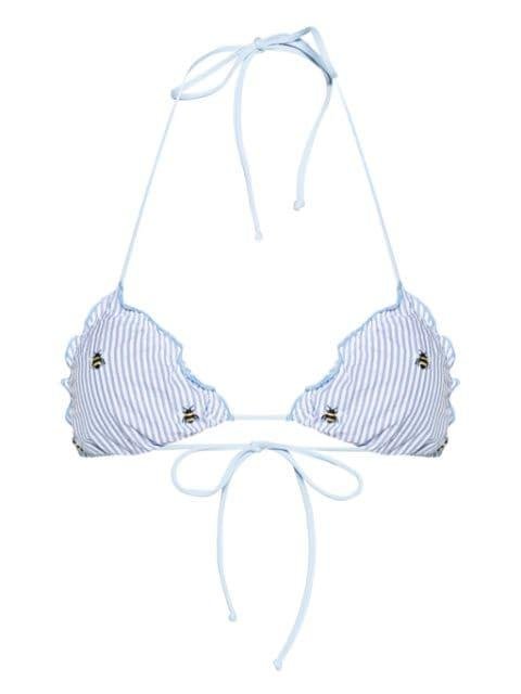 Sagittarius striped bikini top by MC2 SAINT BARTH