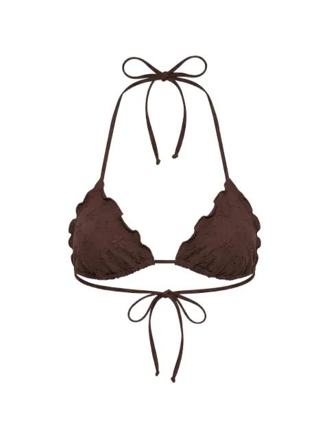 Sangallo broderie-anglaise bikini top by MC2 SAINT BARTH