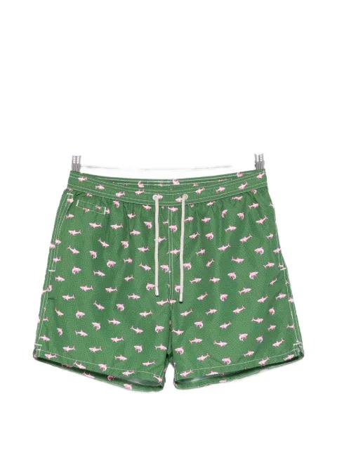 Shark on Shark print swim shorts by MC2 SAINT BARTH