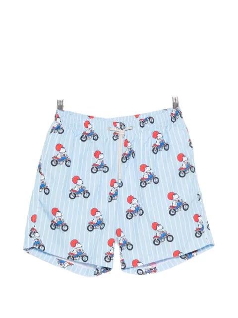 Snoopy-print striped swim shorts by MC2 SAINT BARTH