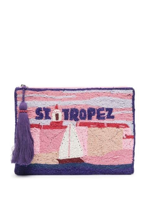 St. Tropez-motif beaded clutch bag by MC2 SAINT BARTH