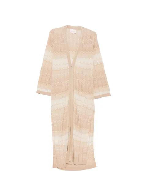 Tonia chevron-knit lurex-detail cardigan by MC2 SAINT BARTH
