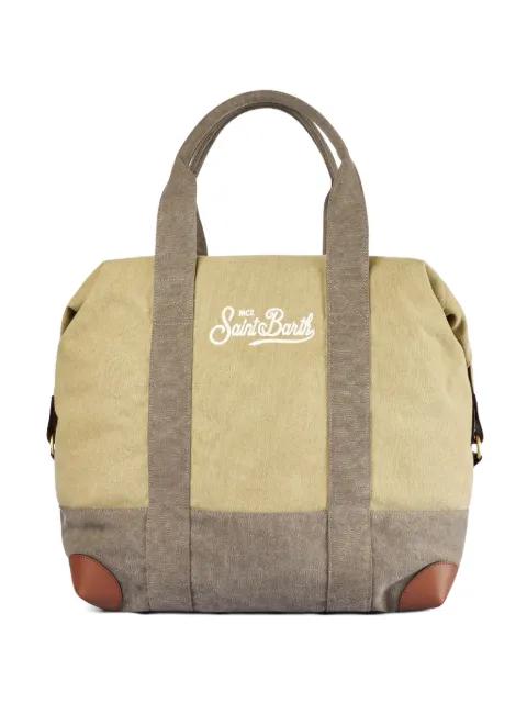 Travel duffle logo-embroidered canvas holdall by MC2 SAINT BARTH