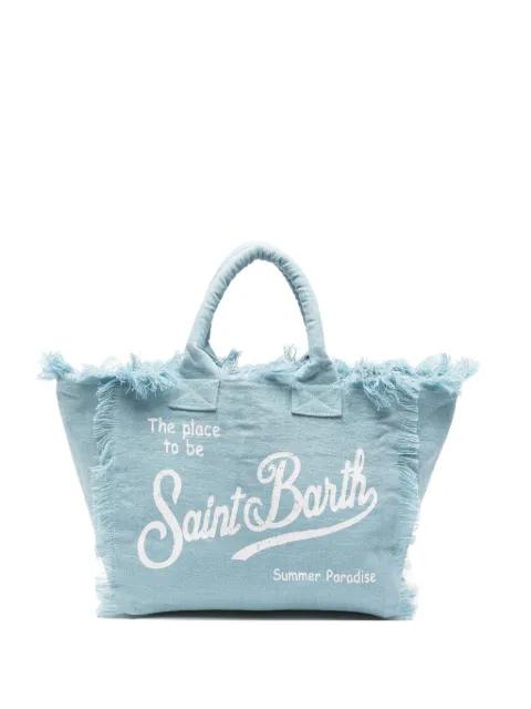 Vanity Linen fringed tote bag by MC2 SAINT BARTH