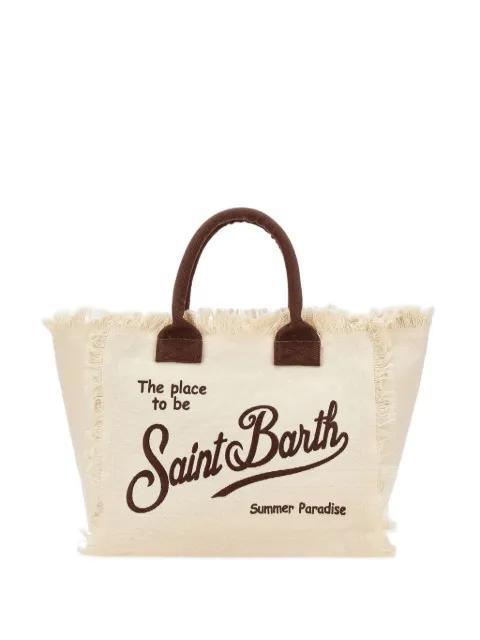 Vanity fringed embroidered tote bag by MC2 SAINT BARTH