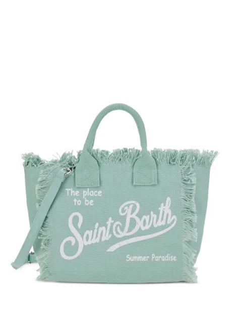 Vanity fringed logo-print tote bag by MC2 SAINT BARTH