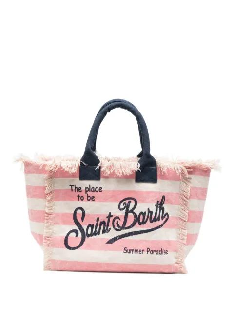 Vanity fringed striped tote bag by MC2 SAINT BARTH