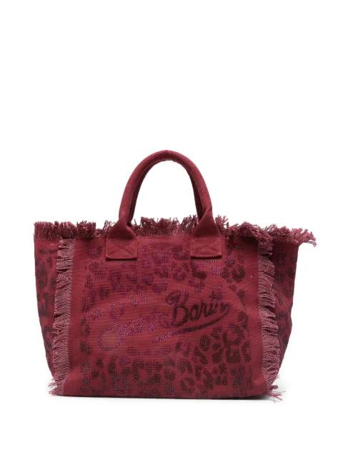 Vanity leopard-beaded tote bag by MC2 SAINT BARTH